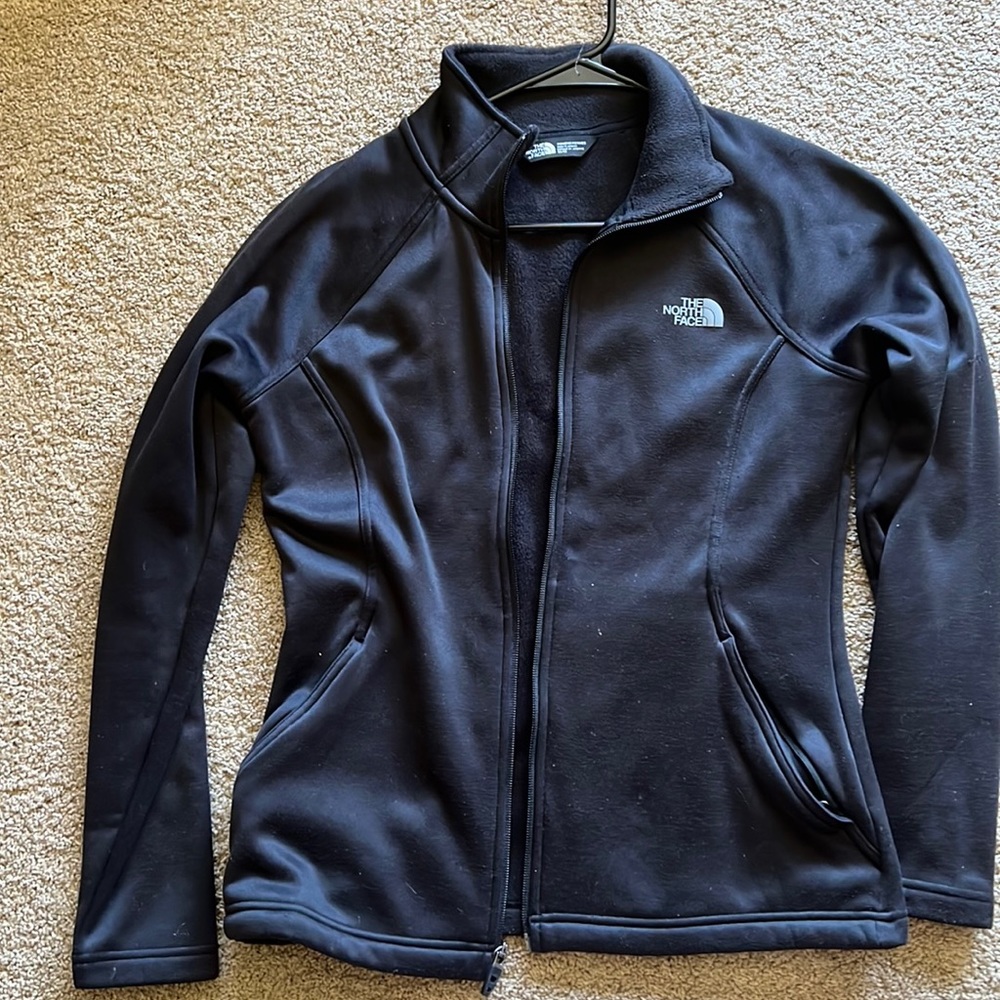 Black North Face soft jacket- medium